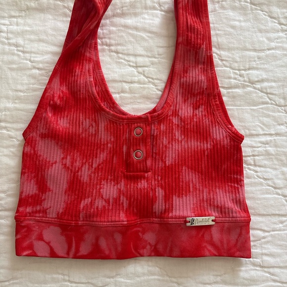Bombshell Sportswear Red Ribbed Top - Picture 5 of 5